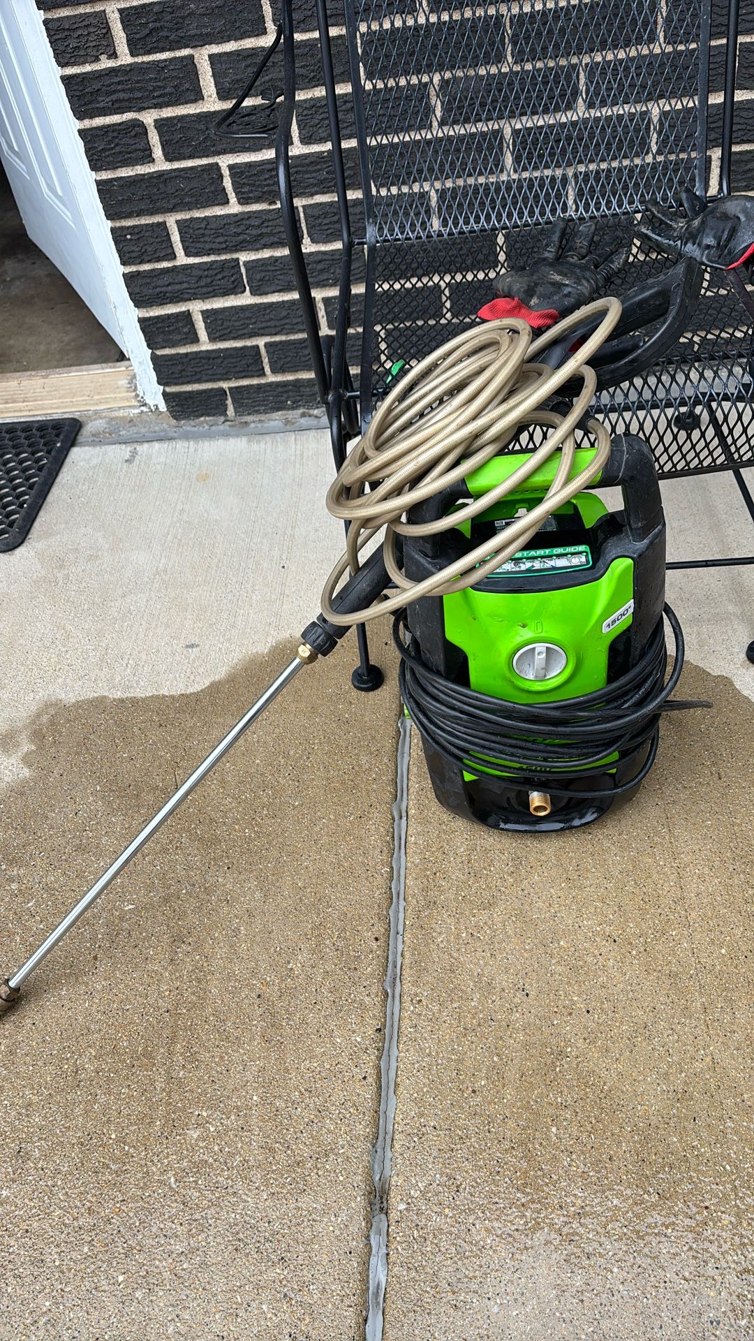 Electric Power Washer Quick Start Guide 1500PCI Work Fine