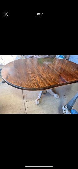 Solid Wood Dining Table, 2 extender pieces, with chairs