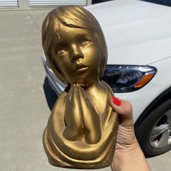 Marie Crower 1969 praying girl golden statue