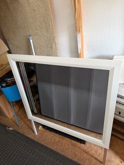 Large White Framed Wall Mirror
