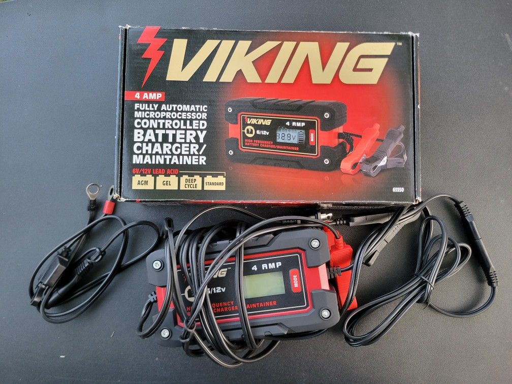 VIKING Amp Fully Automatic Microprocessor-Controlled Battery Charger/Maintainer