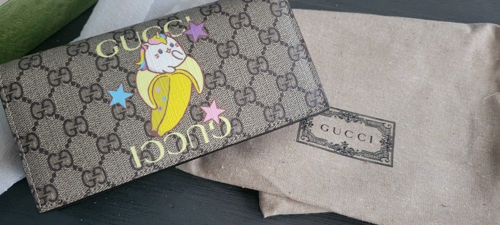 GUCCI Bananya Collection Print Chain Wallet
