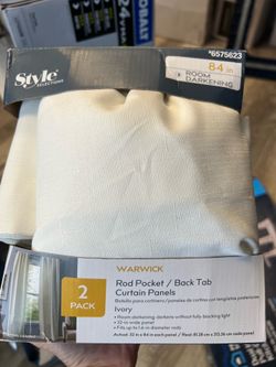 allen + roth 84-in Ivory Room darkening Thermal lined Back tab/Pinch pleat/Rod pocket Curtain panel