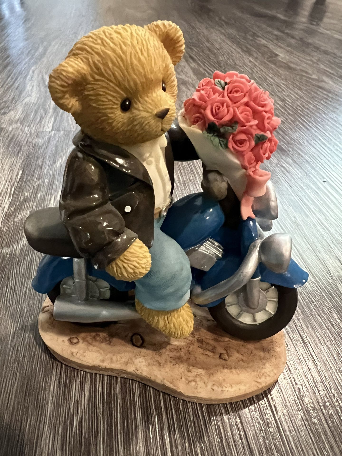 Cherished Teddies Membears Only Club 2000 Brad Wheeler “TROY MC BEAR” 685976 Figurine on Motorcycle 
