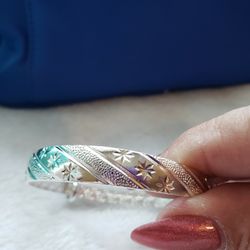 Sterling Silver Plated Bangle Bracelet 