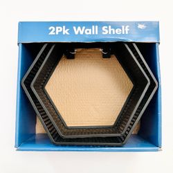 Black Geometric Floating Shelves (set of 2)
