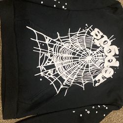 Sp5der Hoodie Black and White Small