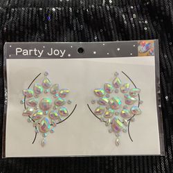 White Bedazzle Rhinestone Sexy Pasties For Parties, Dress Up, Or Shows 
