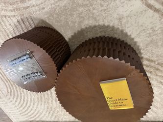 Set of 2 Fluted Wood Round Coffee Tables