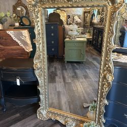 Amazing Huge Gold Hollywood Regency Ornate Mirror 