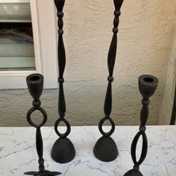 Crate And Barrel Cast Iron Candle Sticks