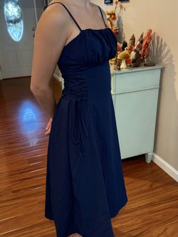 Woman’s Small Navy Dress With Lace Up Sides