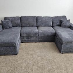 Corduroy sectional sofa
