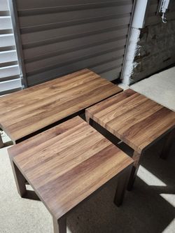 Woodgrain Coffee Table with Matching End Tables