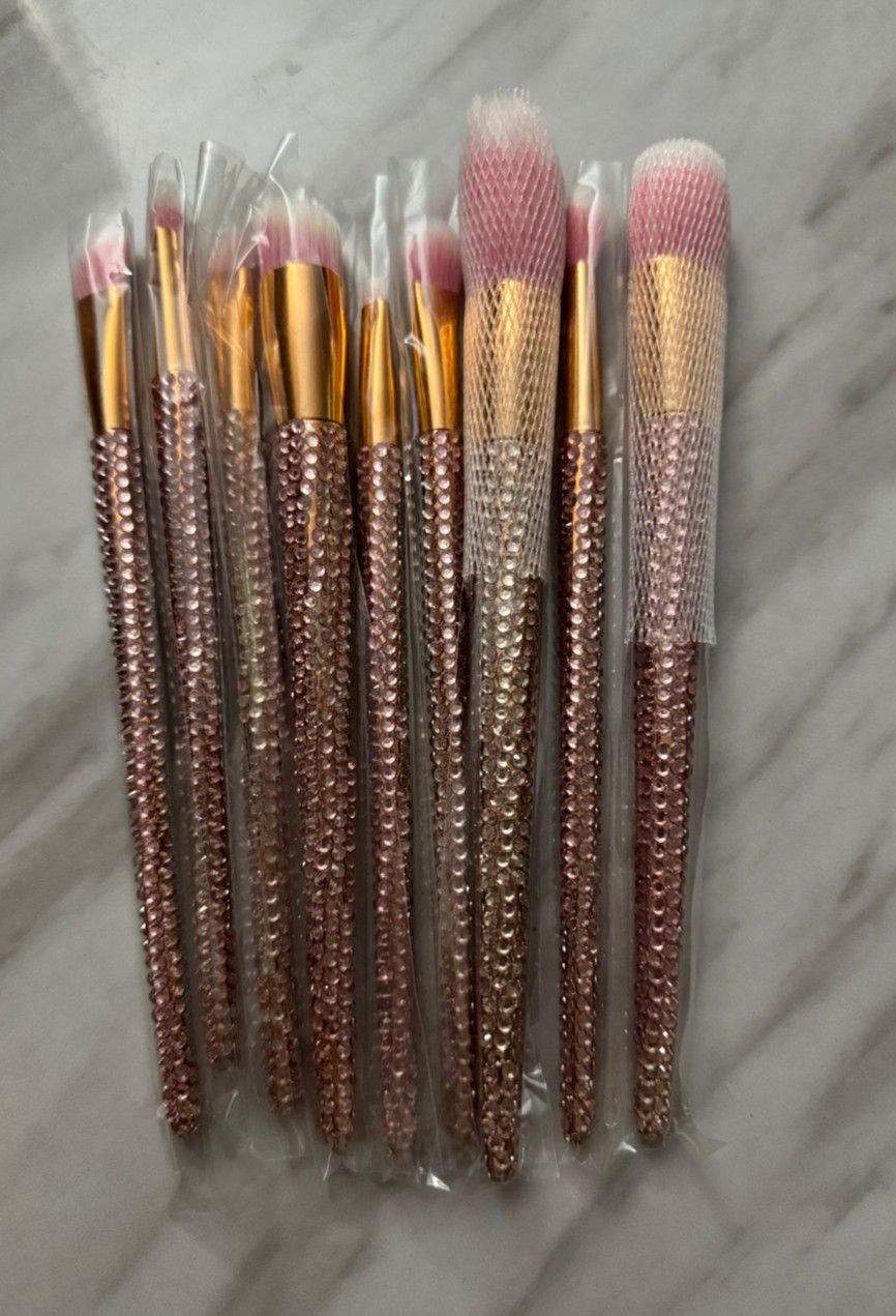 Makeup Pink Bling Brushes