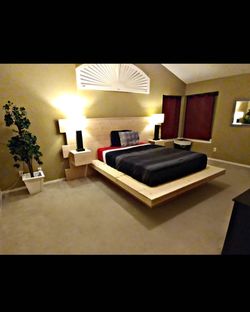 100% SOLID WOOD Floating Platform Bed! MATTRESS INCLUDED ✔️