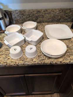 White Dishes & Super Cube Casserole Stoneware