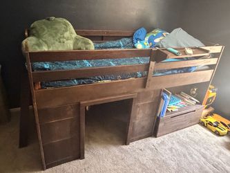 Twin Loft Bed w/ Storage + Mattress Included