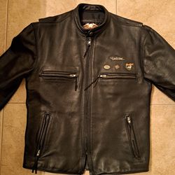 Vintage Harley Davidson Leather Motorcycle Riding Jacket  Size S Made In USA 