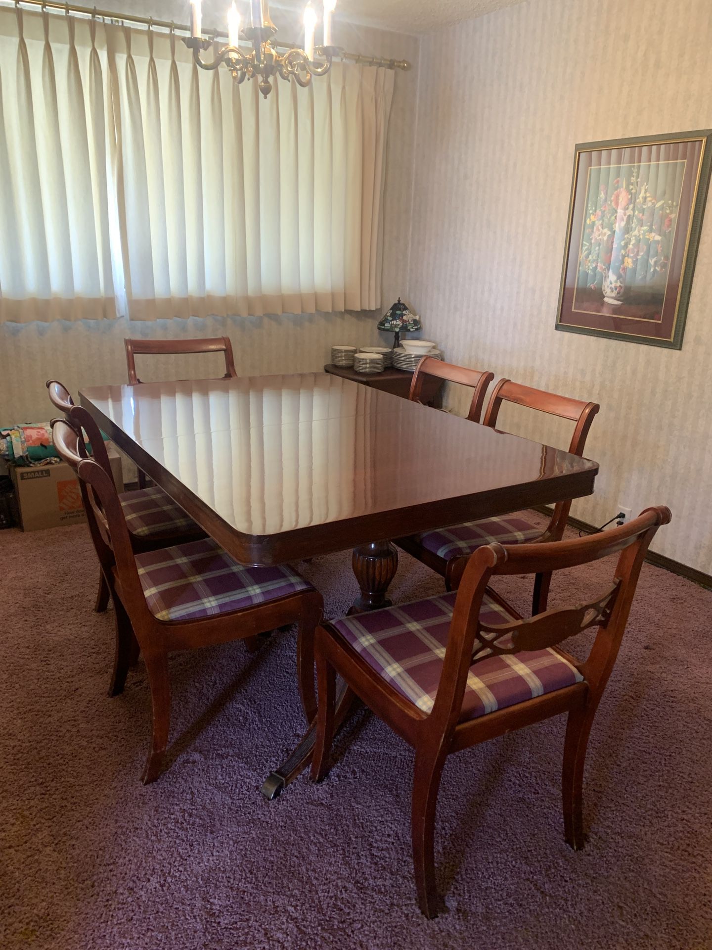 Mahogany Dining Room Table And Six Chairs