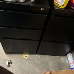 5 File Black Cabinets 