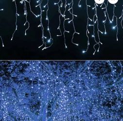 360 LED Christmas Icicle Lights, 29.5 FT 8 Modes Curtain Fairy Lights with 60 Dr