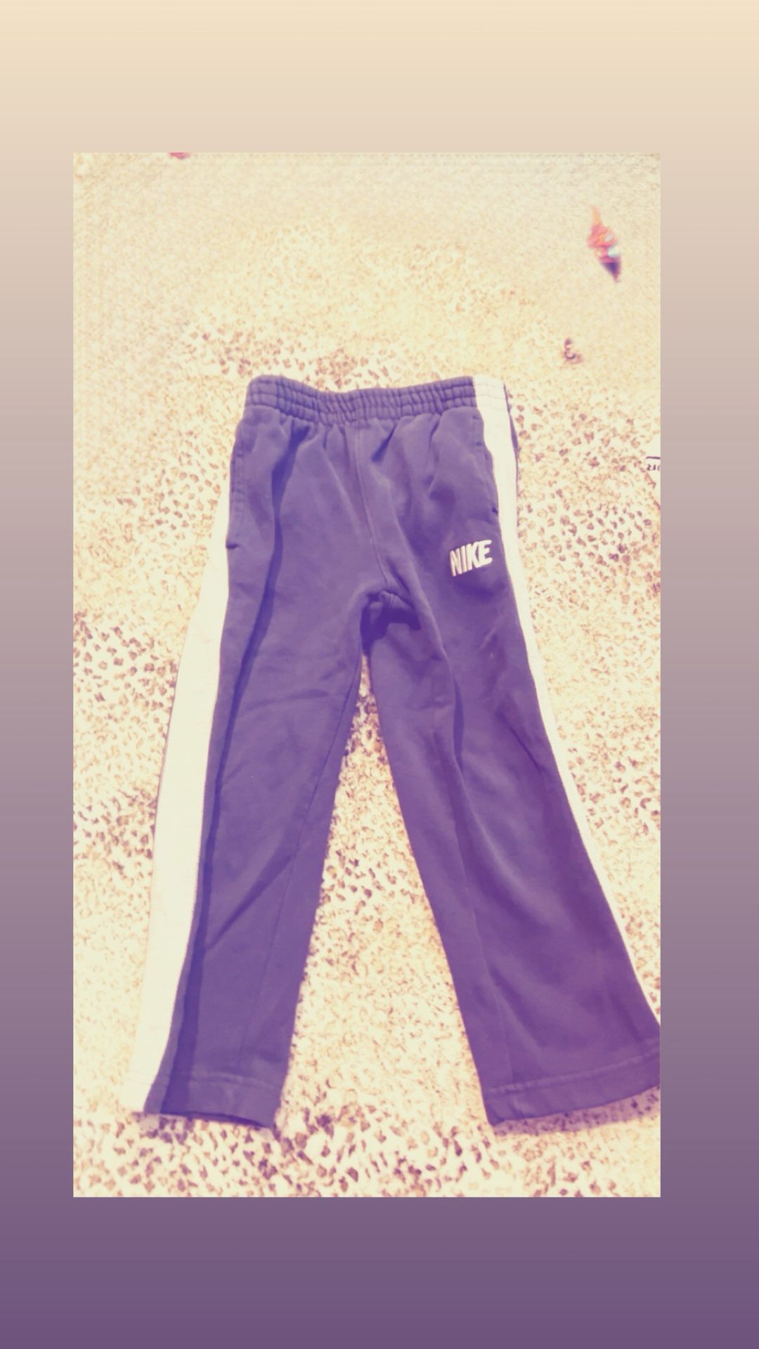 Nike Youth Navy Joggers with White Side Panels