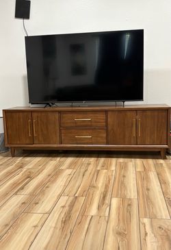 Mid-Century Modern Wood TV Stand Console