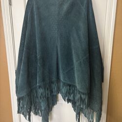 Teal Leather Shawl Cover Up