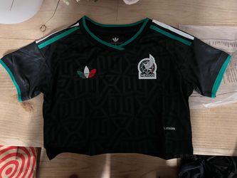 Mexico World Cup 2026 Crop Top Black Jersey Large