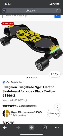 Brand new electric skateboard in its original box
