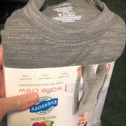 LADIES XL GREY FRUIT OF LOOM THERMAL TOP/BOTTOM NEW