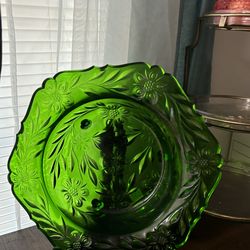 Antique green plate with stand