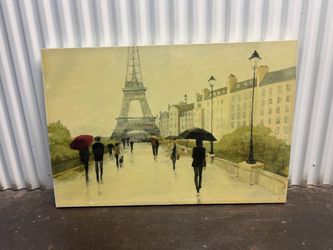 Large Textured Eiffel Tower Paris Canvas Wall Art 36 x 22