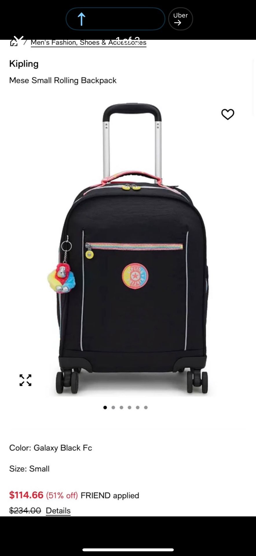 Kipling Mese Small Rolling Backpack