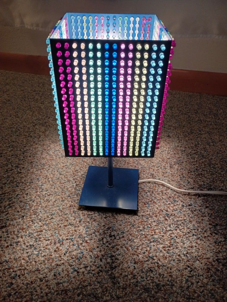 Vintage Retro Lite Brite Style Metal Desk Table Lamp Light Blue