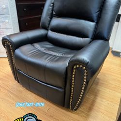 Black Faux Leather Electric Recliner