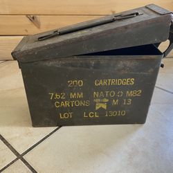 Vintage Military Ammunition Metal Box  