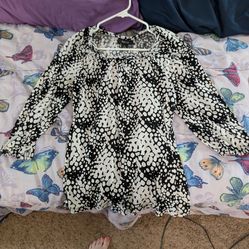 Black and white dress shirt