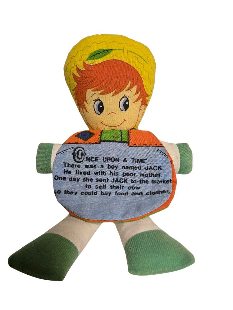 Vintage Dan-Dee Jack & The Beanstalk Cloth Story Book Flip Doll Toy