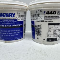Henry 440 Cove Base Adhesive Quarts. $10 Takes Both. Must Pick Up