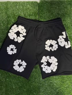 Black denim tear shorts