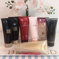 Lot Of 7 New Avon Scented Body Lotions, Shower Gels, Prima, Passion, Attraction.
