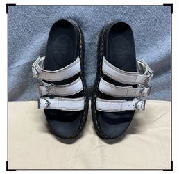Dr. Martens Blaire Slide White Leather Platform Sandals Womens 7 boho y2k grunge