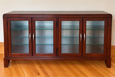 Wood Sideboard Cabinet with Glass Doors