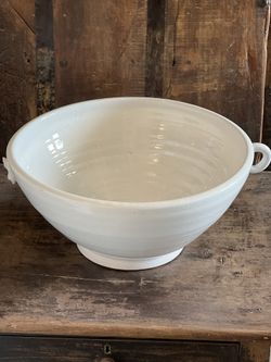 New Extra Large White Pottery Bowl
