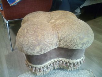 Fancy Brown And Gold Ottoman ($40)