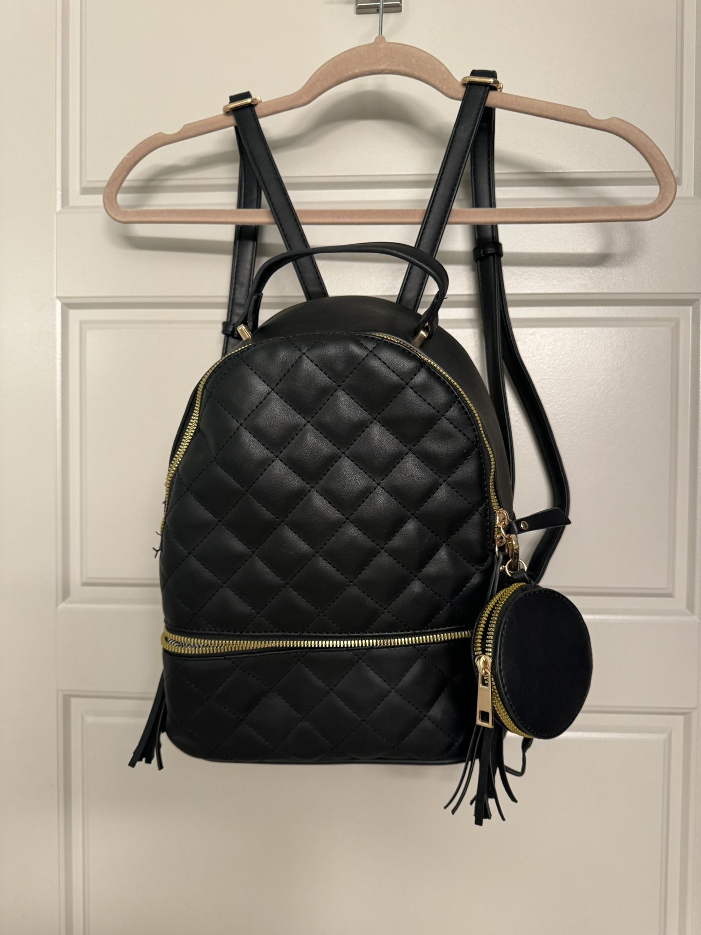 Black Leather Backpack 