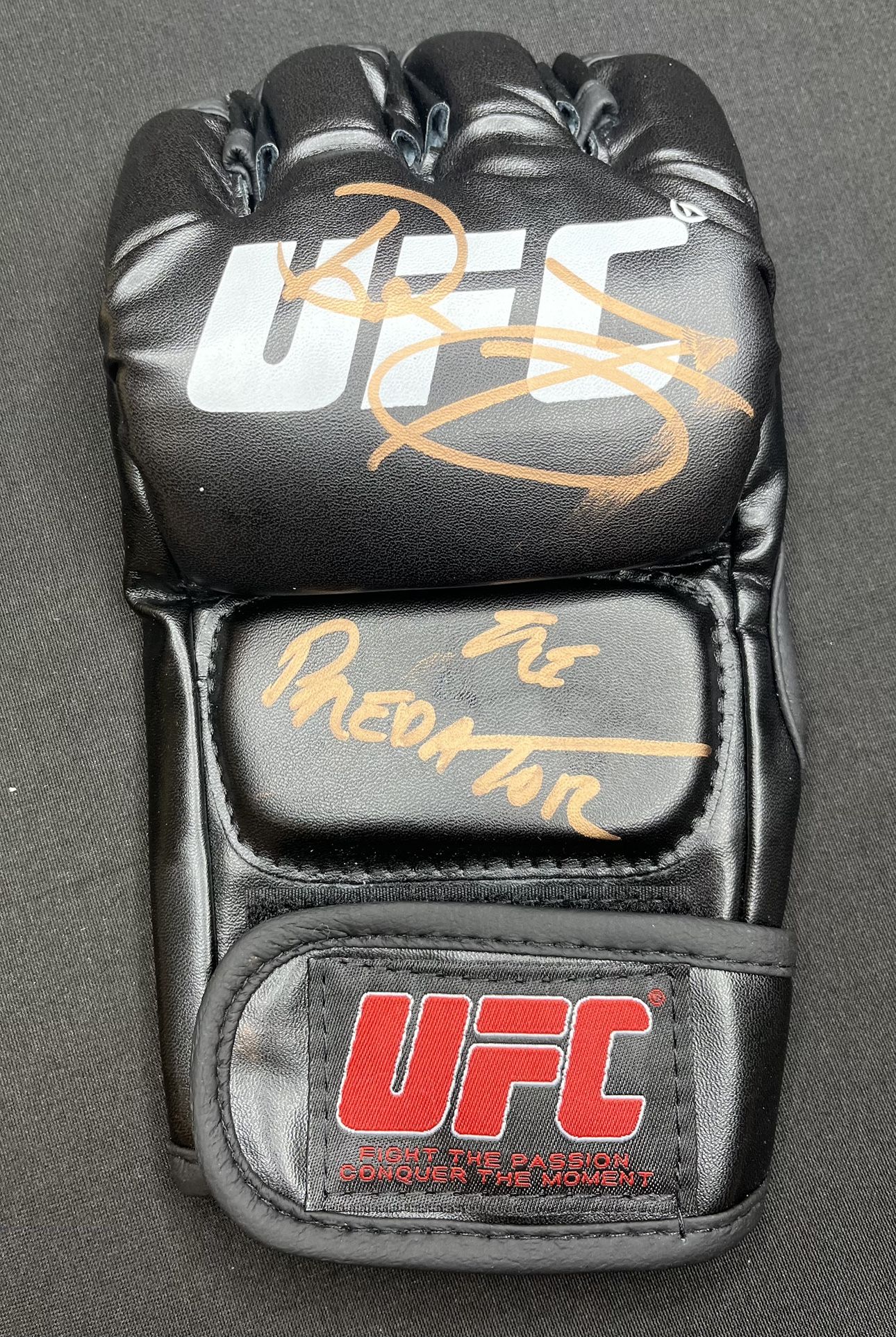 UFC Don Frye Autographed Black Glove Inscribed w/ “The Predator” (Copper) Legend