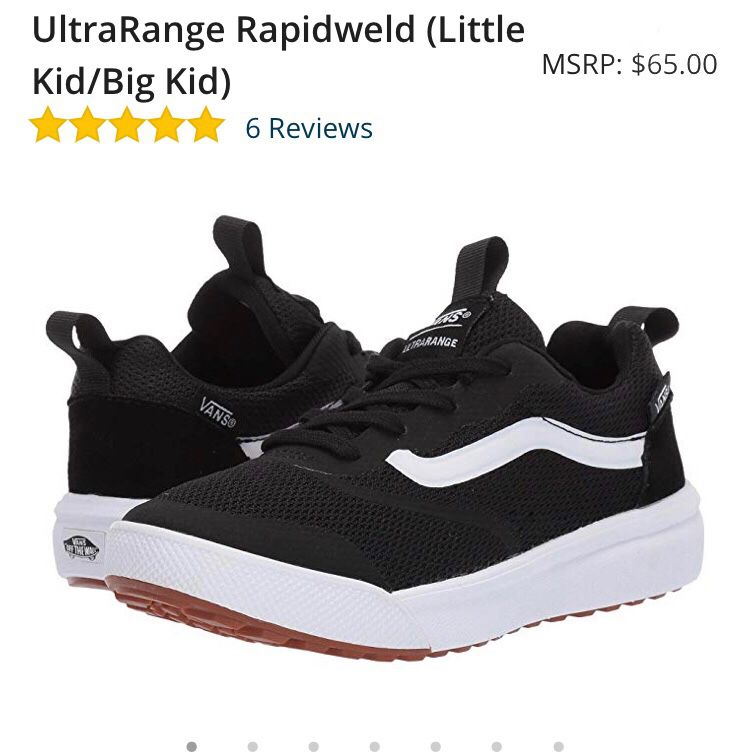 Vans - Big Kid ‘UltraRange RapidWeld’ Black Sneakers - ‘18 Skate Shoe